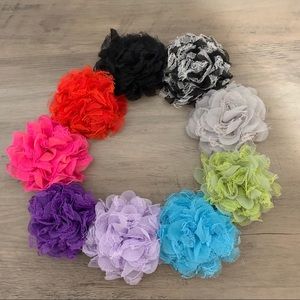 Lace Flower Hair Clips Set of 9, pre-owned